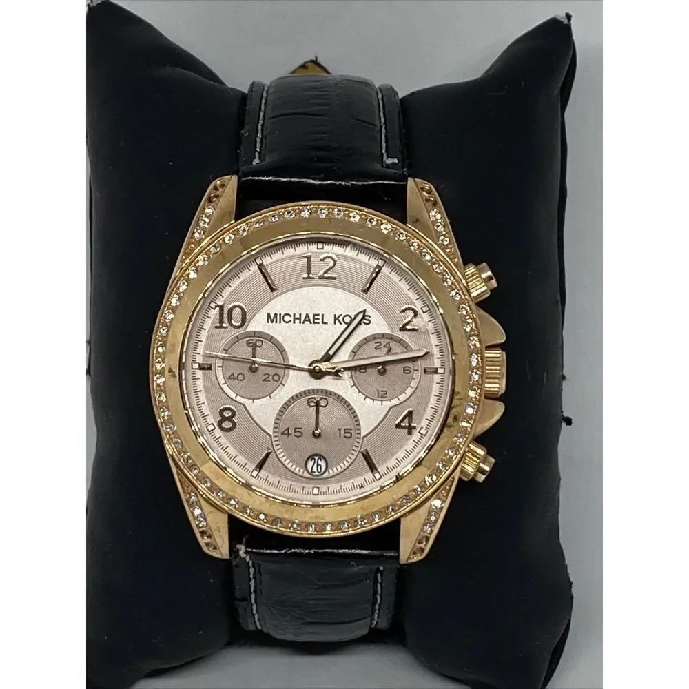 Michael Kors Blair MK5943 Women's Black Leather Analog Dial Quartz Watch JK487